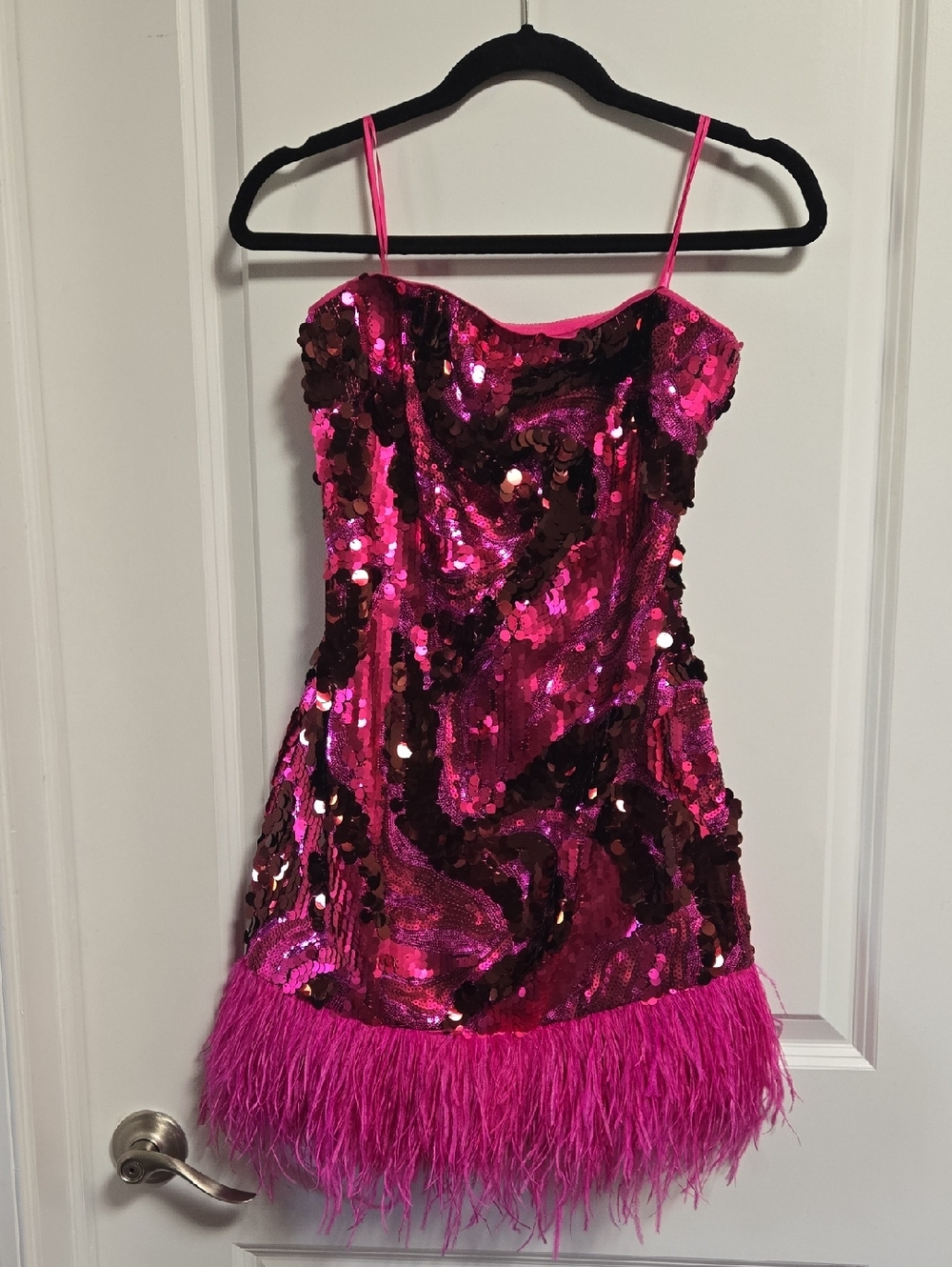 Ramy Brook Elsie Sequin Feather Mini Dress